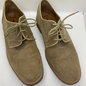 Johnston & Murphy Tan Leather Sheepskin Suede Oxford Shoes 25-2262 Men 10M